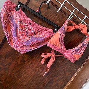 Prana Pink and Orange Bikini Set
